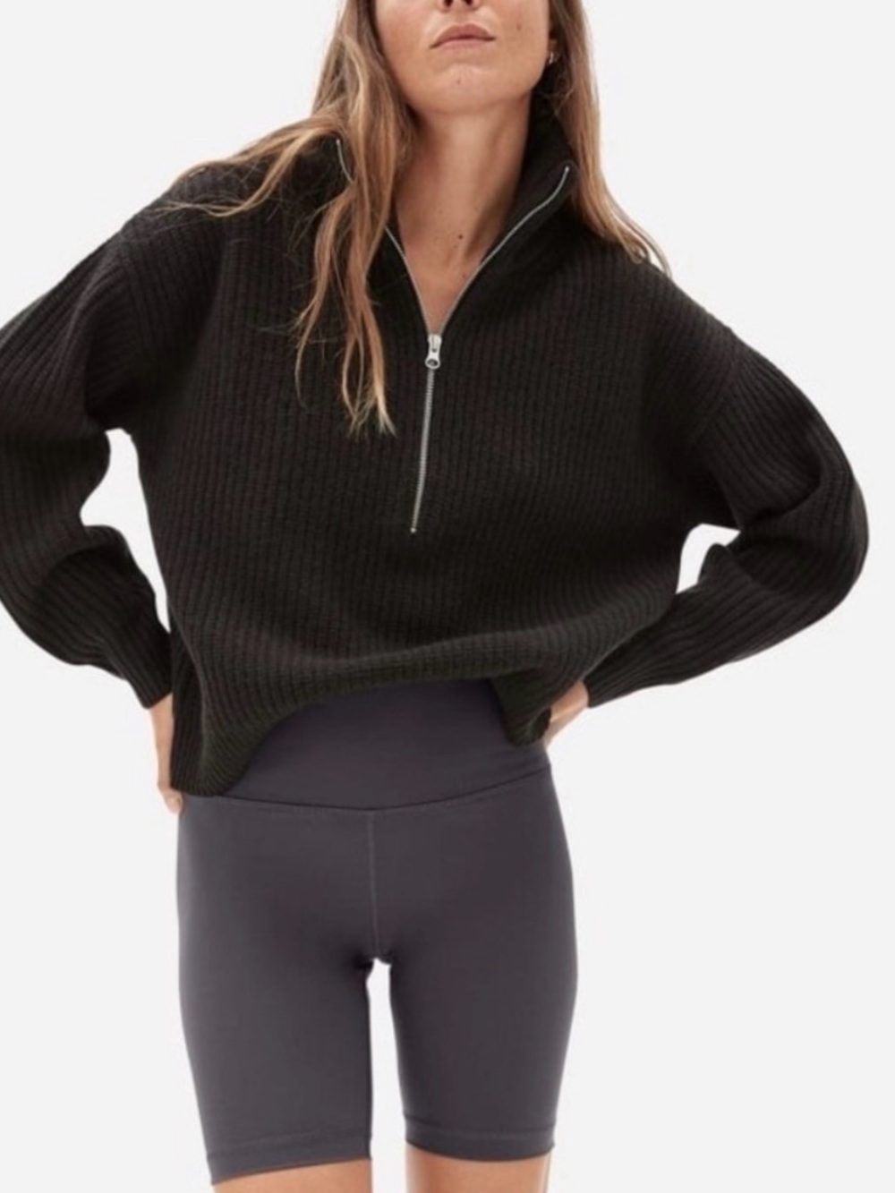 Everlane Perform Bike Shorts in Slate Blue